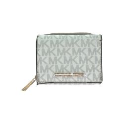 ▼▼ MICHAEL KORS マイケルコース レディース 三つ折り財布 コンパクトウォレット シグネチャー 35H9GTVZ5B ホワイト Bランク