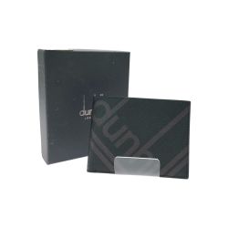 ▼▼ dunhill ダンヒル メンズ 二つ折り財布 小銭入れなし ラゲッジ キャンバス バーティカル ブラック×ブラウン  Bランク