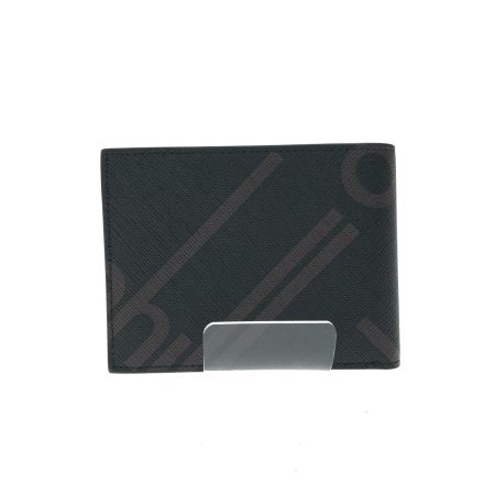  dunhill ダンヒル メンズ 二つ折り財布 小銭入れなし ラゲッジ キャンバス バーティカル ブラック×ブラウン 