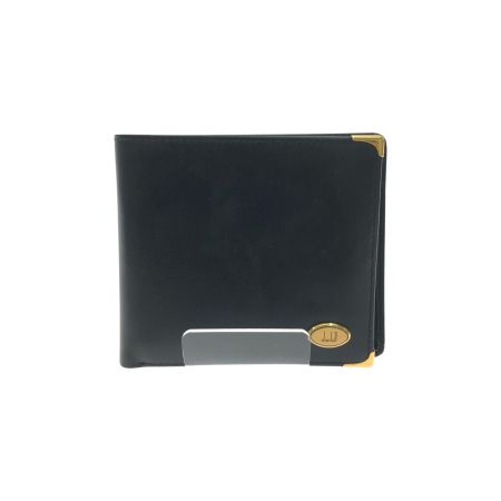  dunhill ダンヒル メンズ 二つ折り財布 ゴールドロゴプレート コーナーゴールド金具 小銭入れ有 ブラック