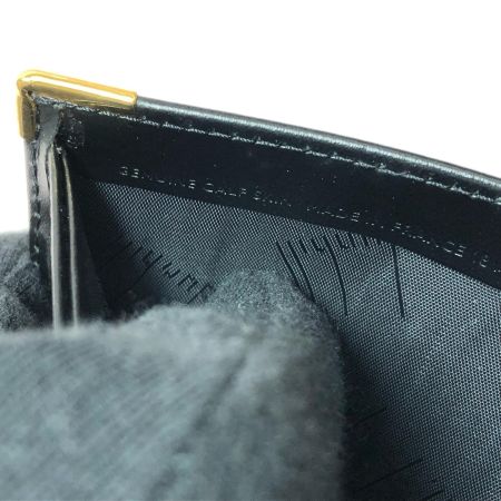  dunhill ダンヒル メンズ 二つ折り財布 ゴールドロゴプレート コーナーゴールド金具 小銭入れ有 ブラック