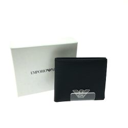 ▼▼ EMPORIO ARMANI エンポリオアルマーニ 2つ折り財布 イーグルロゴ ブラック Aランク