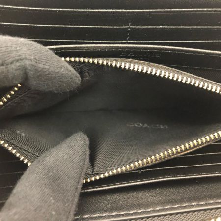  COACH コーチ ユニセックス 長財布 ラウンドファスナー クロコ型押しレザー F53659 ブラック