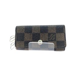 ▼▼ LOUIS VUITTON ルイヴィトン ユニセックス 4連キーケース ダミエ エベヌ ミュルティクレ4 N62631 ブラウン Bランク