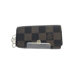 ▼▼ LOUIS VUITTON ルイヴィトン ユニセックス 4連キーケース ダミエ エベヌ ミュルティクレ4 N60385 ブラウン Bランク