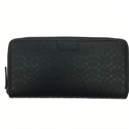  COACH コーチ 財布 長財布  シグネチャー ラウンドジップ  ブラック