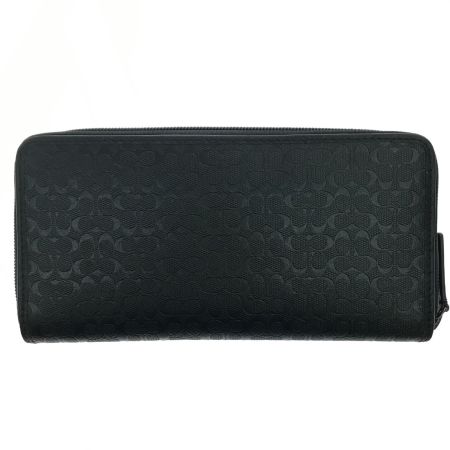  COACH コーチ 財布 長財布  シグネチャー ラウンドジップ  ブラック