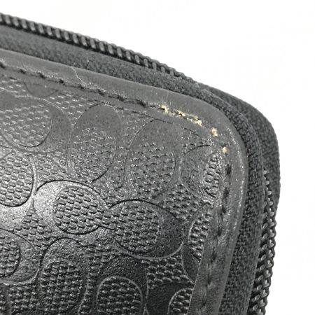  COACH コーチ 財布 長財布  シグネチャー ラウンドジップ  ブラック