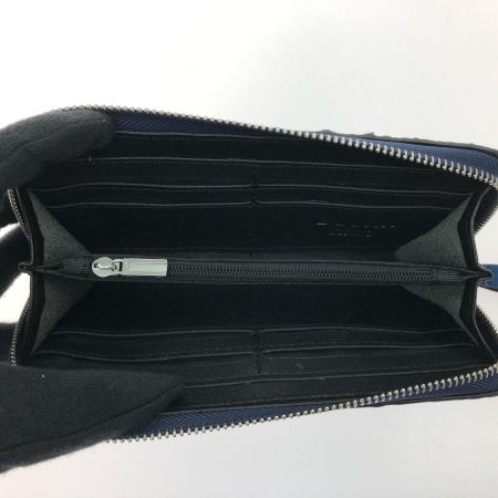  BOLINI ボリーニ メンズ 長財布 ラウンドファスナー 高級牛革 クロコダイル型押し 布袋付 ネイビー