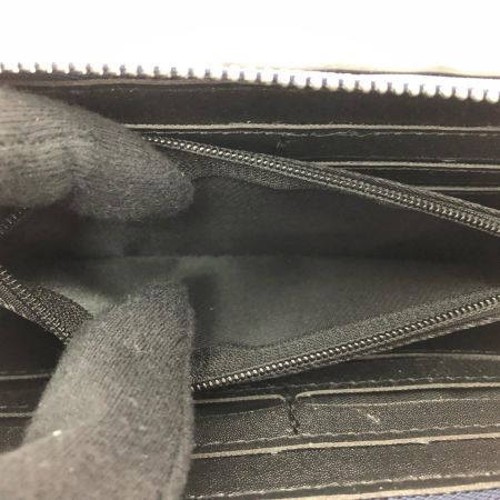  BOLINI ボリーニ メンズ 長財布 ラウンドファスナー 高級牛革 クロコダイル型押し 布袋付 ネイビー