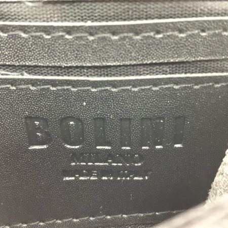  BOLINI ボリーニ メンズ 長財布 ラウンドファスナー 高級牛革 クロコダイル型押し 布袋付 ネイビー