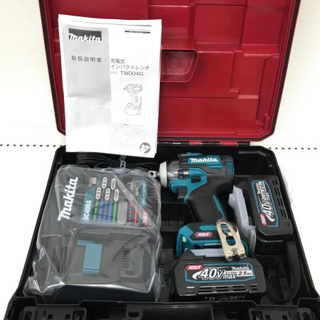  MAKITA マキタ インパクトレンチ 充電器・充電池2個・ケース付 コードレス式 40v 2.5Ah  TW004GRDX ブルー
