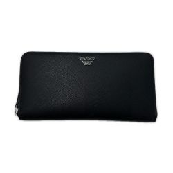 ▼▼ EMPORIO ARMANI エンポリオアルマーニ ラウンドファスナー財布 長財布 ブラック Bランク