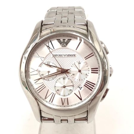 EMPORIO ARMANI エンポリオアルマーニ メンズ腕時計 クオーツ シルバーダイアル クラシック クロノグラフ AR-1702