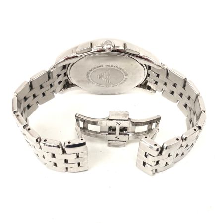 EMPORIO ARMANI エンポリオアルマーニ メンズ腕時計 クオーツ シルバーダイアル クラシック クロノグラフ AR-1702