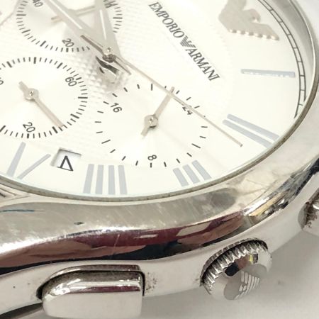 EMPORIO ARMANI エンポリオアルマーニ メンズ腕時計 クオーツ シルバーダイアル クラシック クロノグラフ AR-1702