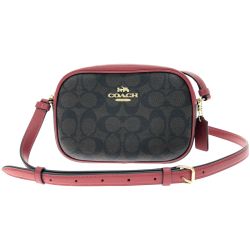 ▼▼ COACH コーチ レディース ショルダーバッグ アウトレット シグネチャー カメラバッグ ミニショルダー C9926 レッド×ブラウン Aランク