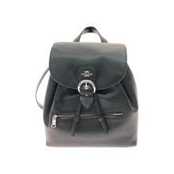 ▼▼ COACH コーチ レディース クリオ リュック バックパック オールレザー 巾着バッグ C5648 ブラック Aランク