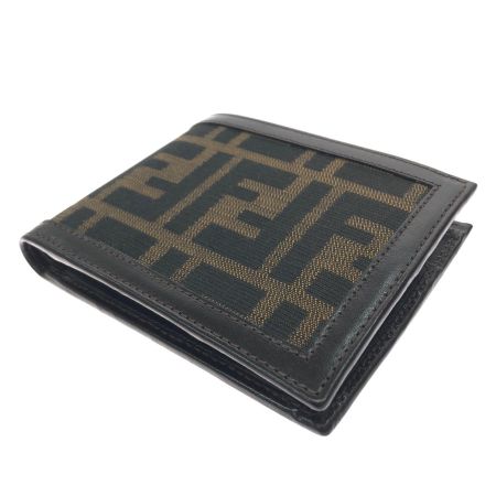  FENDI フェンディ ユニセックス 二つ折り財布 ヴィンテージ ズッカ キャンバス×レザー 2289-31011-008