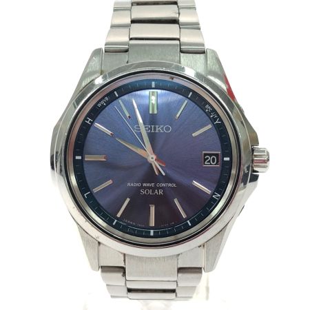 SEIKO セイコー メンズ腕時計 電波ソーラー アナログ デイト セイコーセレクション ブルー文字盤 7B24-0BN0