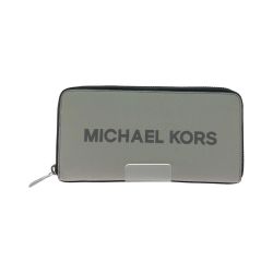 ▼▼ MICHAEL KORS マイケルコース メンズ 長財布 ラウンドファスナー レザー アウトレット 36S4LCOZ3L グレー Bランク