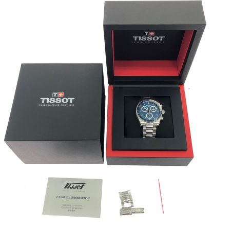  TISSOT ティソ メンズ腕時計 クオーツ クロノグラフ ブルー文字盤 10気圧防水 T149417A