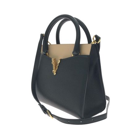  VERSACE ベルサーチ レディース 2WAYバッグ ハンドバッグ ショルダー ヴィルトゥス 1005960 ブラック/ベージュ