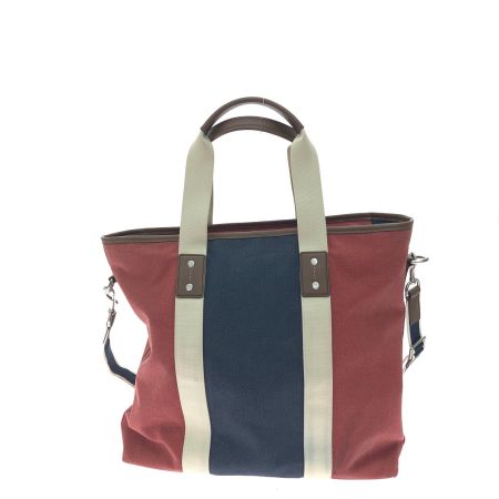  COACH コーチ メンズ トートバッグ ヘリテージキャンバス×レザー 2WAY デニム アウトレット F70825 ネイビー×レッド