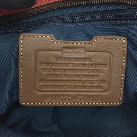  COACH コーチ メンズ トートバッグ ヘリテージキャンバス×レザー 2WAY デニム アウトレット F70825 ネイビー×レッド
