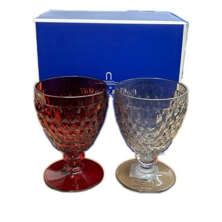  Villeroy&Boch ビレロイ＆ボッホ ワイングラス スモーク＆レッド 2Pセット