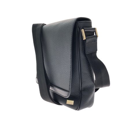  dunhill ダンヒル メンズ ショルダーバッグ ボディバッグ メッセンジャーバッグ オールレザー シボ革 ブラック