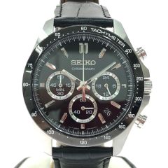 SEIKO セイコー メンズ腕時計 クオーツ クロノグラフ スピリット 8T63-00D0 ブラック Aランク