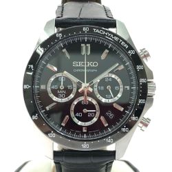 SEIKO セイコー メンズ腕時計 クオーツ クロノグラフ スピリット 8T63-00D0 ブラック Aランク