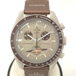 OMEGAxSWATCH メンズ腕時計 クオーツ BIOCERAMIC MOON SWATCH  MISSION TO SATUM  S33T100 Aランク