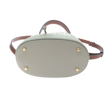  TORY BURCH トリーバーチ レディース 2WAYバッグ ショルダーバッグ Tモノグラム ぺブルドミニバスケットバッグ 巾着 フレッシュクレイ
