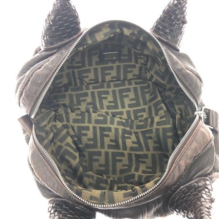 FENDI フェンディ レディース ハンドバッグ ヴィンテージ ズッカ ミニスパイバッグ オールレザー AL22561 ブラウン
