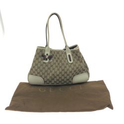 GUCCI グッチ レディース ショルダートート GGキャンバス レザー リボン プリンシー 163805 ブラウン Bランク