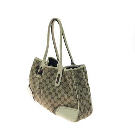 GUCCI グッチ レディース ショルダートート GGキャンバス レザー リボン プリンシー 163805 ブラウン