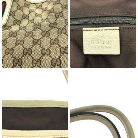 GUCCI グッチ レディース ショルダートート GGキャンバス レザー リボン プリンシー 163805 ブラウン