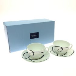 Wedgwood ウェッジウッド 洋食器 Vera Wang ヴェラウォン Glisse カップ&ソーサー 2Pセット 箱入り Aランク