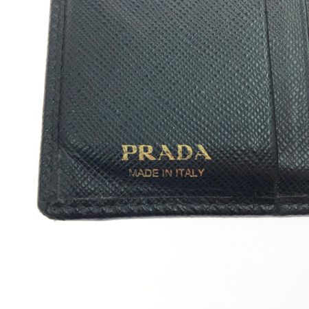 PRADA プラダ レディース 二つ折り財布 サフィアーノ レザー 1MV204 ブラック