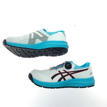 asics アシックス メンズスニーカー 安全靴 ウィンジョブ JSAA規格 A種 26cm ホワイト×スカイブルー
