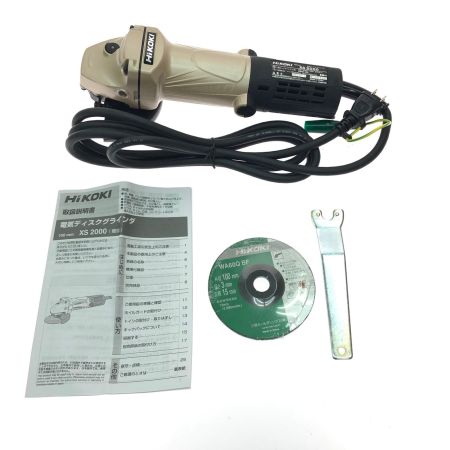 HiKOKI ハイコーキ 電動工具 コード式 100V 100mm 細径 電気ディスクグラインダ XS2000 ベージュ×ブラック