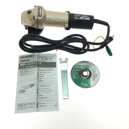 HiKOKI ハイコーキ 電動工具 コード式 100V 100mm 細径 電気ディスクグラインダ XS2000 ベージュ×ブラック