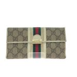GUCCI グッチ レディース 二つ折り長財布 シェリーライン GG柄 GGキャンバス Cランク