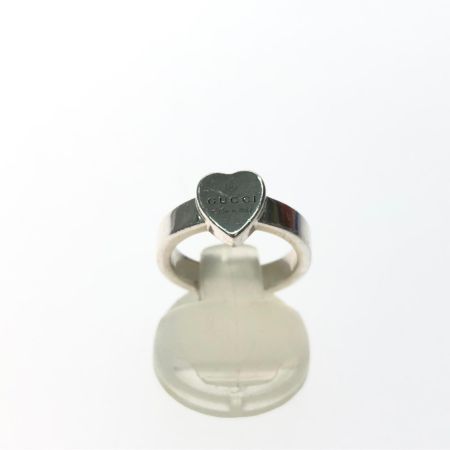 GUCCI グッチ レディース シルバーリング SV925 ハートモチーフ 立体ハート 9号 5.4g