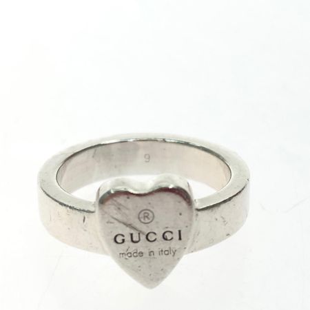 GUCCI グッチ レディース シルバーリング SV925 ハートモチーフ 立体ハート 9号 5.4g