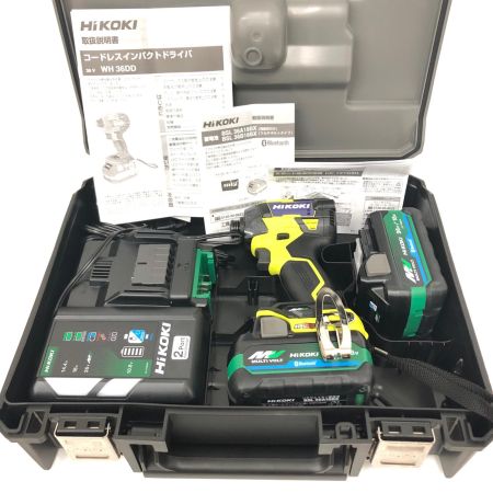 HiKOKI ハイコーキ 36V コードレスインパクトドライバ 充電器・充電池2個・ケース付 PSEマーク有 WH36DD スパイダーイエロー