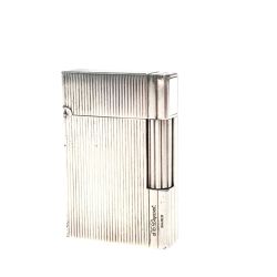 S.T.Dupont エステーデュポン ギャツビー ヴァーティカル ライン ガスライター ライター シルバーカラー 着火確認済 Bランク