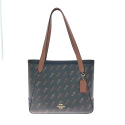 COACH コーチ レディース トートバッグ ショルダートート アウトレット ホース アンド キャリッジ ドットプリント C4061 ブラウン Bランク